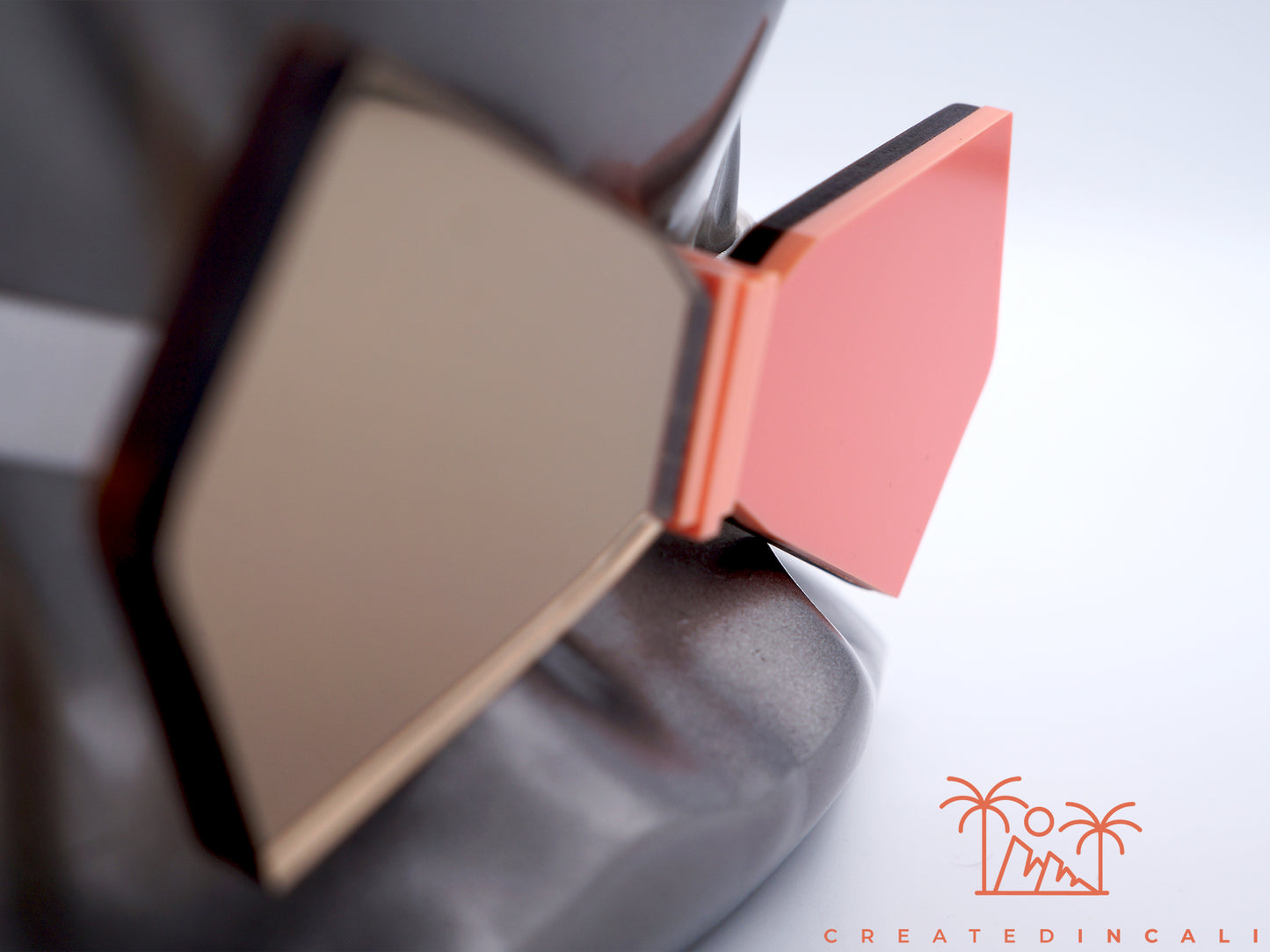 Coral & Bronze Side Mirror | Modern