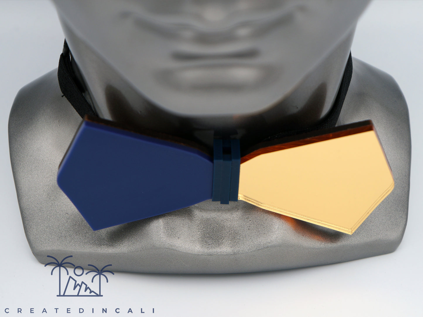 Navy & Gold Side Mirror | Modern