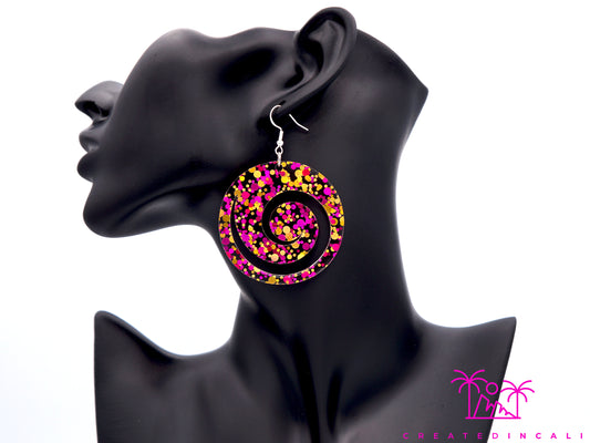 Round Wave | Pink & Yellow Glitz