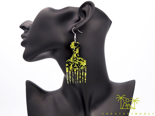 Natty | Black with Lime Flakes